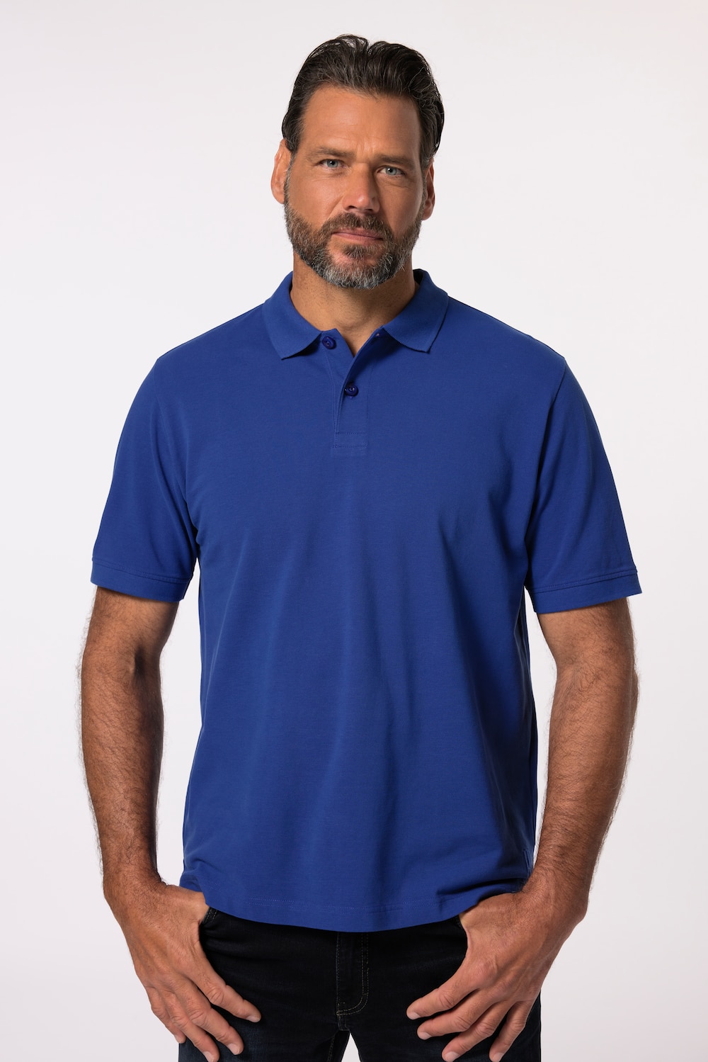 Große Größen JP1880 Poloshirt, Herren, blau, Größe: XL, Baumwolle, JP1880