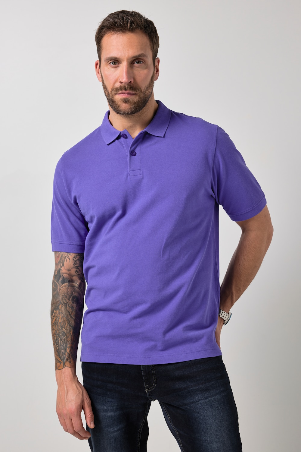 Poloshirt, basic, halflange mouwen, piqué, tot 10XL