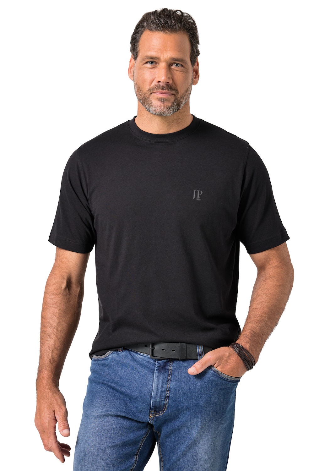 Stora storlekar T-shirt, Her, grå, storlek: 4XL, Bomull/Viskos, JP1880
