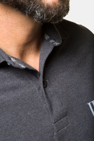 Duże rozmiary Koszula polo, mężczyzna, antracytowy melanż, czarna, rozmiar: XL, bawełna/poliester, JP1880