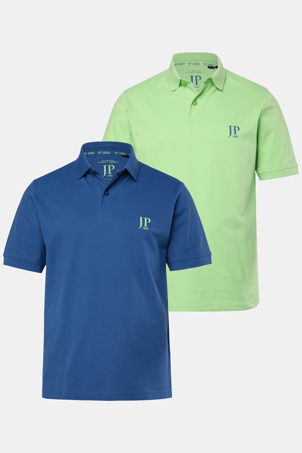Poloshirts, basic, set van 2, piqué, gekamd katoen
