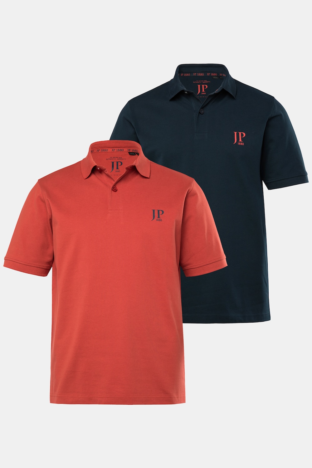 Poloshirts, basic, set van 2, piqué, gekamd katoen