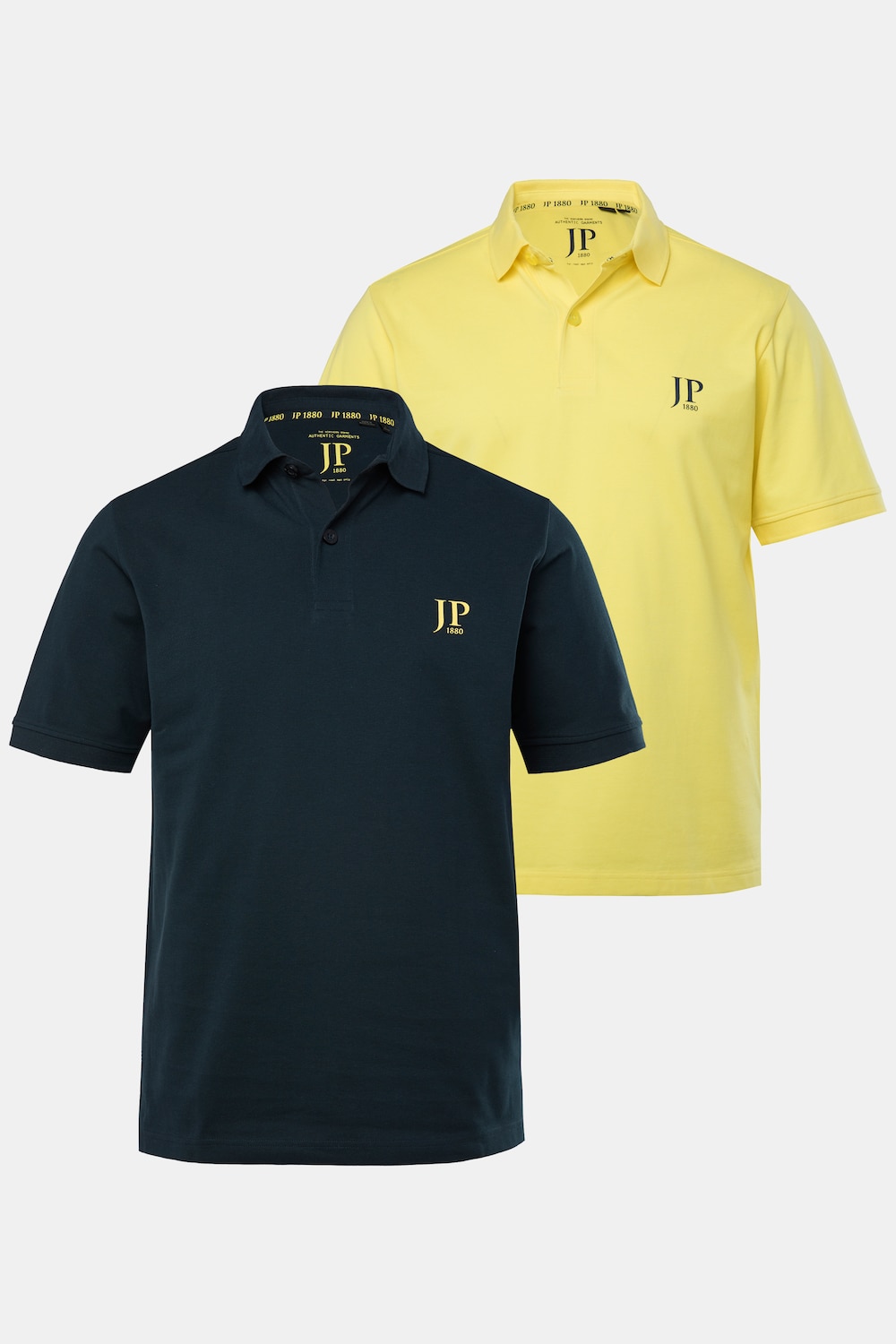 Poloshirts, basic, set van 2, piqué, gekamd katoen