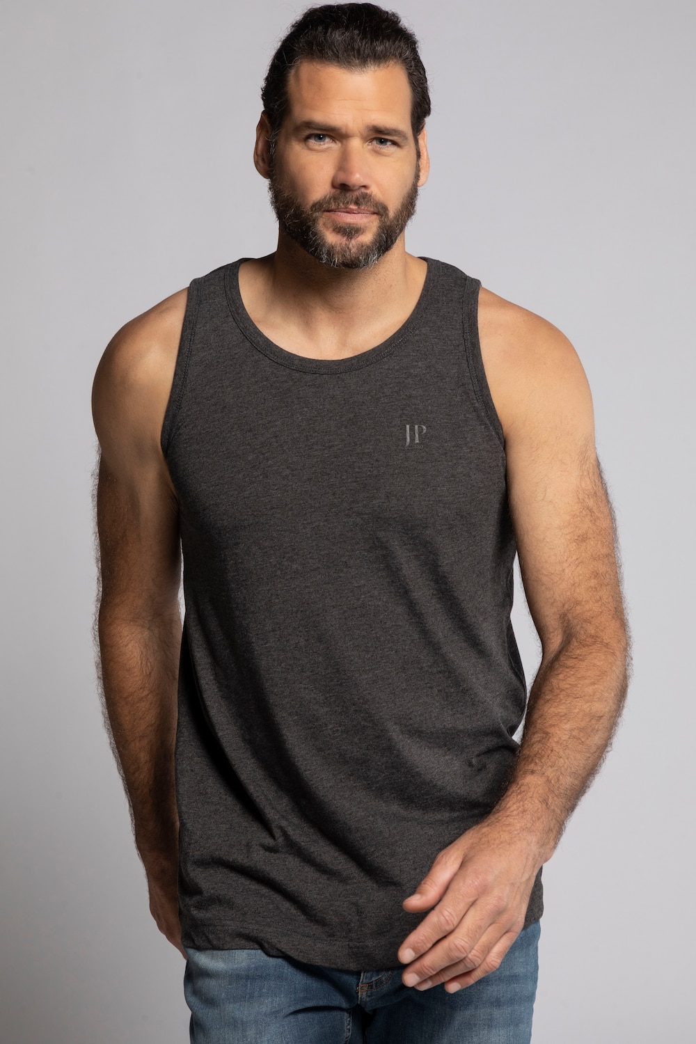Grote Maten tanktop, Heren, grijs, Maat: 5XL, JP1880 Grote Maten tanktop, Heren, grijs, Maat: 5XL, JP1880