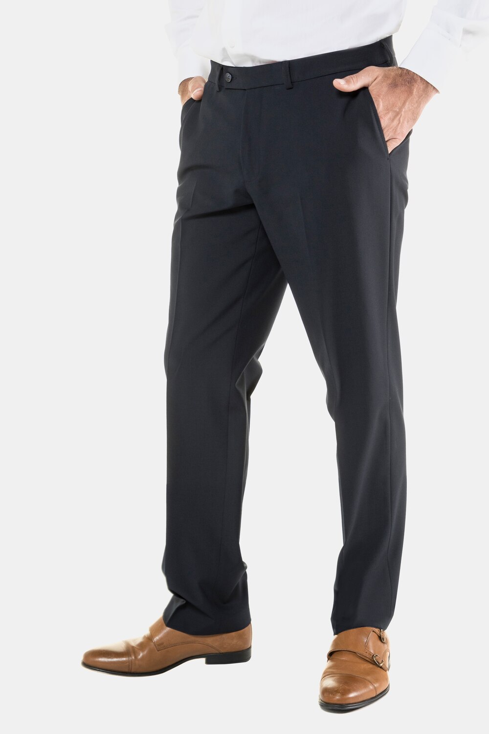 Grote Maten buik-fit broek, Heren, blauw, Maat: 64, Polyester/Wol, JP1880 Grote Maten buik-fit broek, Heren, blauw, Maat: 64, Polyester/Wol, JP1880
