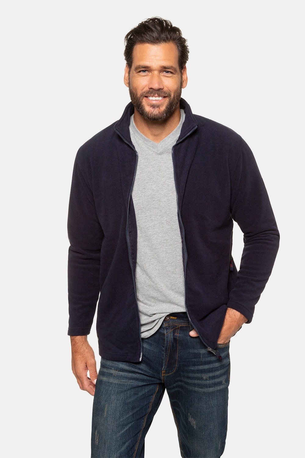 Grote Maten fleecejack, Heren, blauw, Maat: XXL, Polyester, JP1880 Grote Maten fleecejack, Heren, blauw, Maat: XXL, Polyester, JP1880