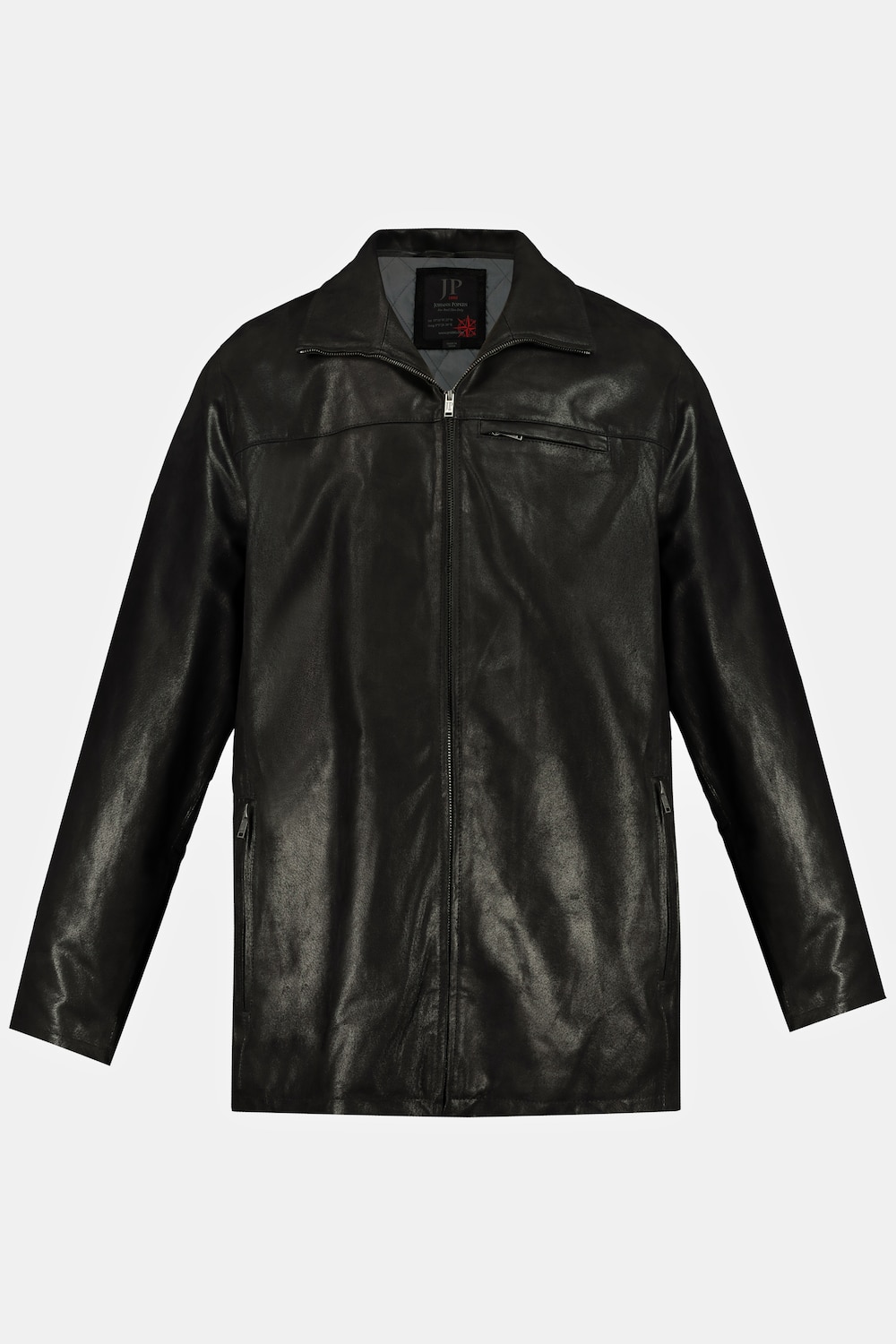 Leren jack, grote maten, , heren, zwart, maat: xl, leer polyester, jp1880