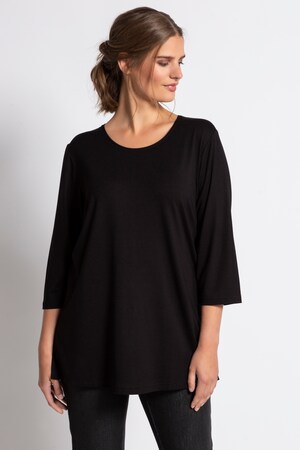 Duże rozmiary T-shirt, damska, czarny, rozmiar: 42/44, wiskoza/elastan, Ulla Popken