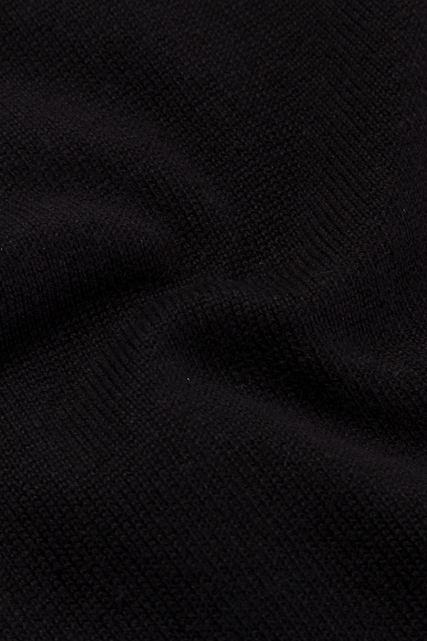 V-Neck Purl Inset Cotton Long Sleeve Sweater