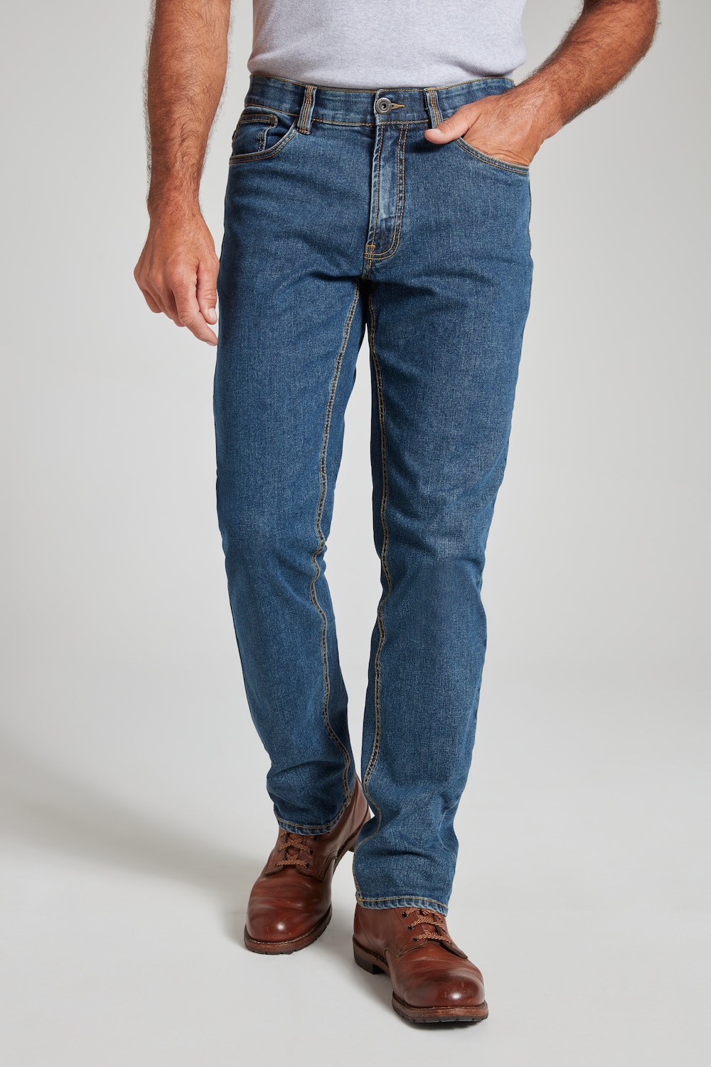 Grote Maten jeans regular fit, Heren, blauw, Maat: 52, Katoen, JP1880
