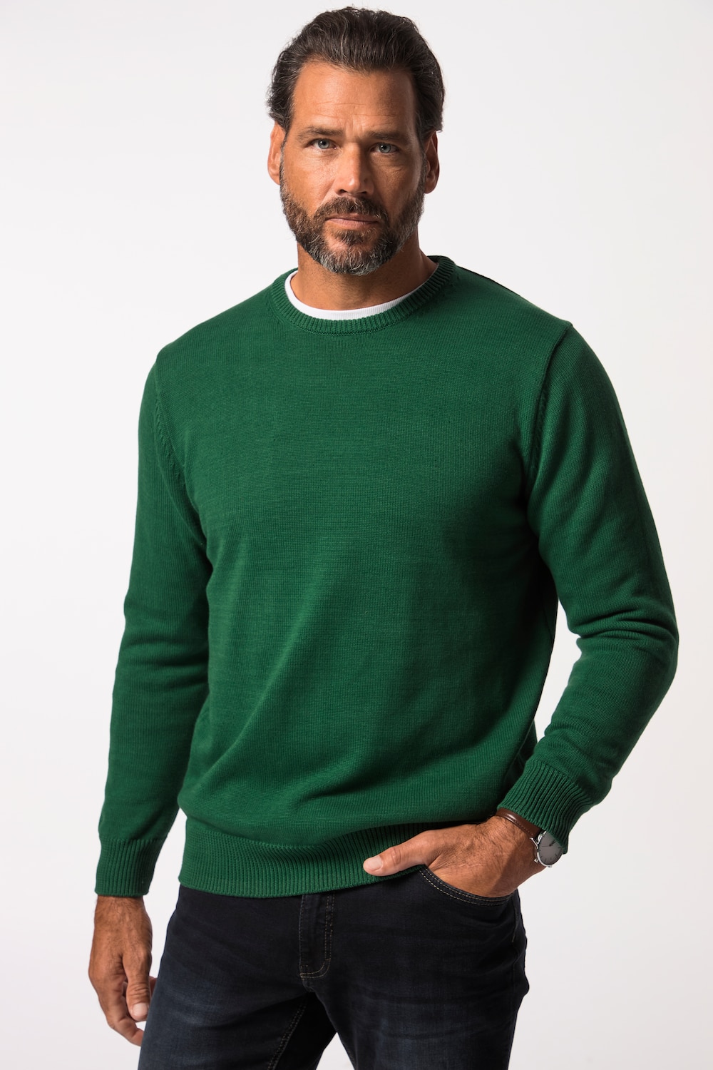 Grote Maten pullover, Heren, groen, Maat: L, Katoen, JP1880