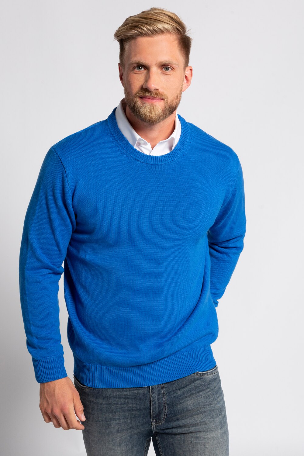 Grote Maten pullover, Heren, blauw, Maat: XL, Katoen, JP1880