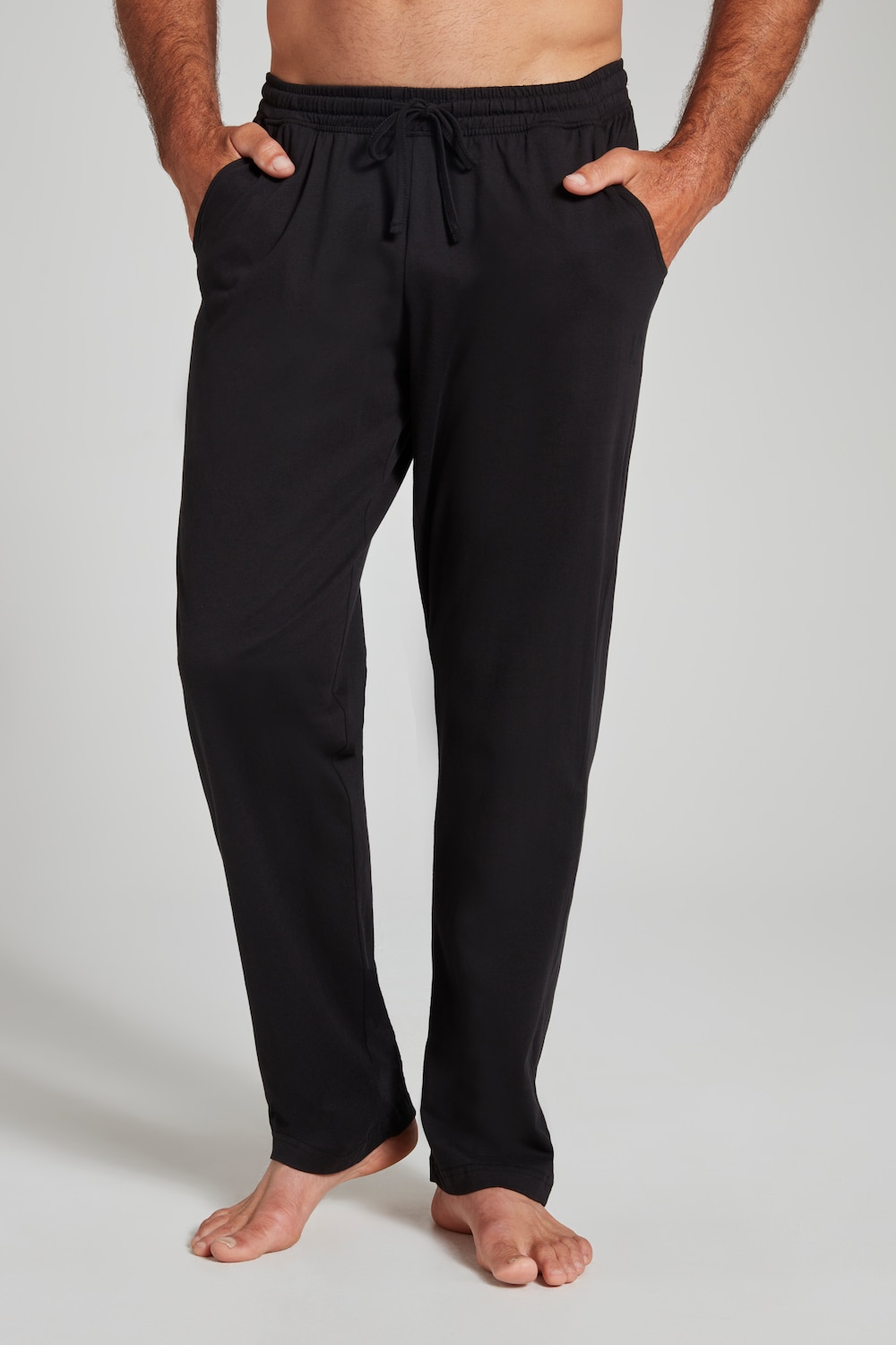 grandes tailles pantalon de pyjama homewear à taille élastique - jusqu'au 8xl, hommes, noir, taille: 3xl, coton/polyester, jp1880