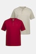 Henleys, Basic, 2er-Pack, Rundhals, Knopfleiste, bis 8 XL