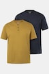 Henleys, Basic, 2er-Pack, Rundhals, Knopfleiste, bis 8 XL