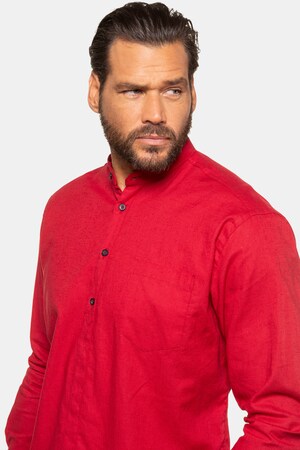 Duże rozmiary Koszula z lnem, mężczyzna, czerwień granatu, rozmiar: 8XL, bawełna/len, JP1880