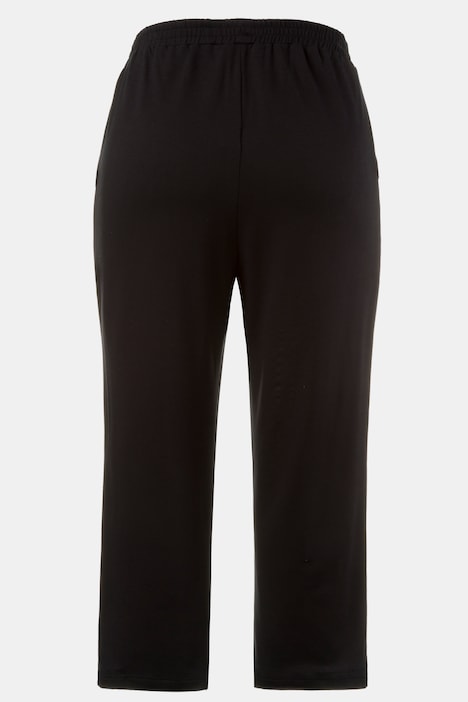 Cropped Knit Elastic Waist Wide Leg 