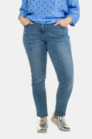 Ulla Popken Curvy-Jeans, Ziernähte vorne, halbverdeckte Knopfleiste - Große Größen