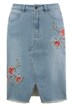 Colorful Embroidered Denim Stretch 5 Pocket Skirt