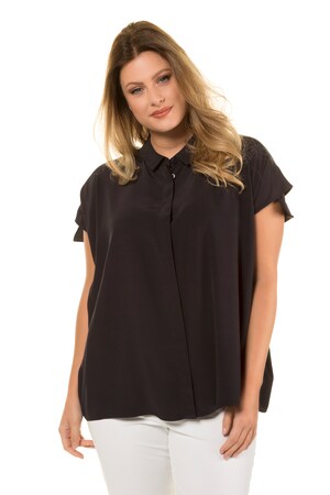 Ulla Popken Blouse Oversized Verdekte Knopenlijst Korte Mouwen Grote Maten ulla popken kopen in de aanbieding Ulla Popken Blouse Oversized Verdekte Knopenlijst Korte Mouwen Grote Maten ulla popken kopen in de aanbieding