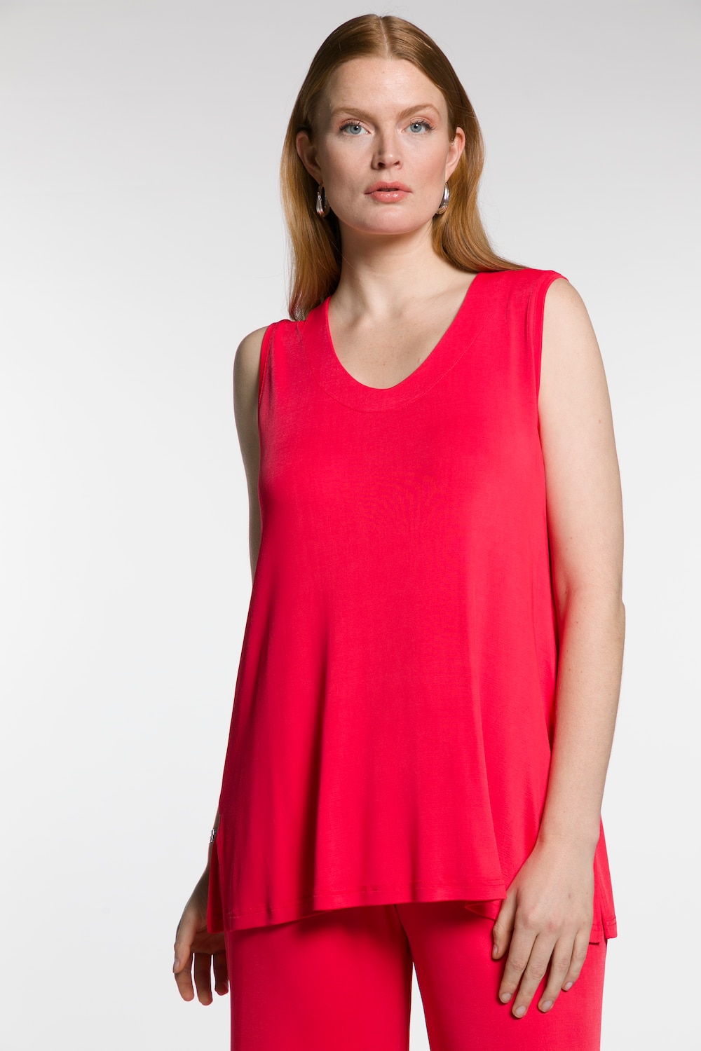 Grote Maten slinky top, Dames, rood, Maat: 46/48, Viscose, Ulla Popken