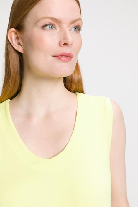 Slinkytop, V-Ausschnitt, ärmellos, Seitenschlitze