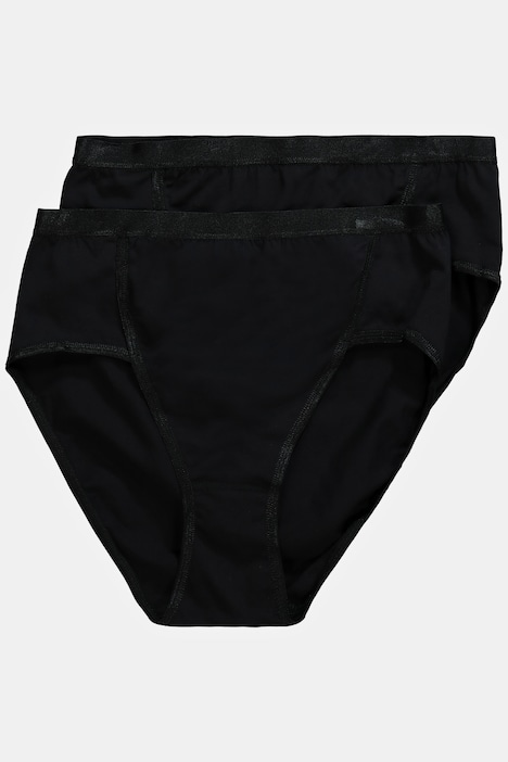 2 Pack of High Cut Stretch Cotton Panties - Solids, Panties
