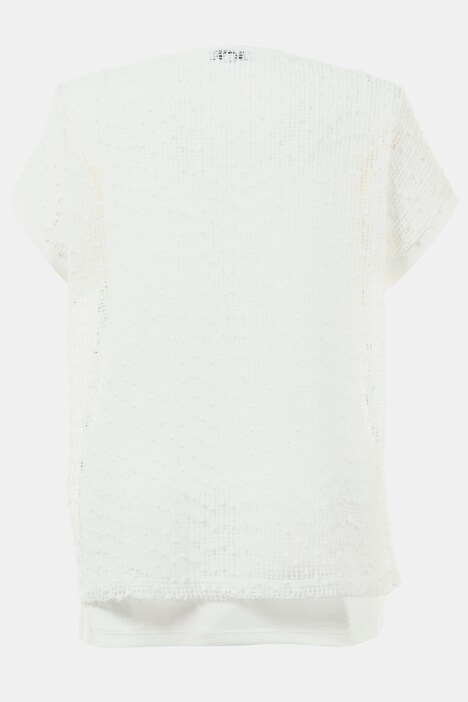 2-in-1-Shirt, Netzshirt mit Top, Blütenmuster, Pailletten