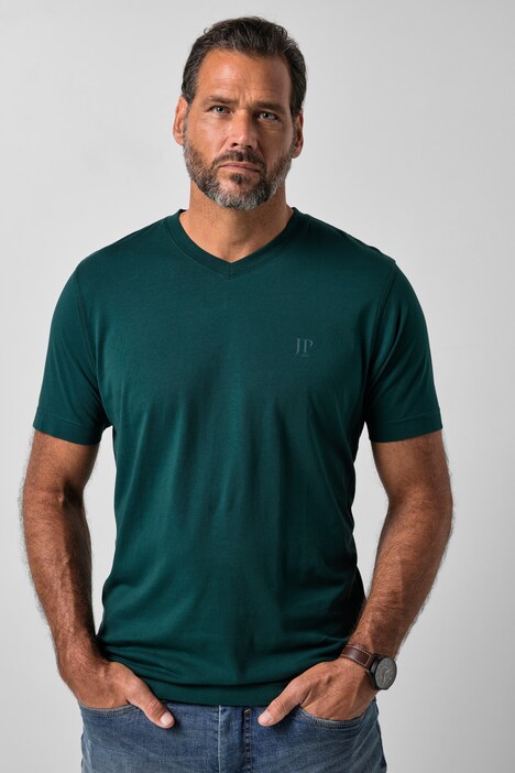 T-shirts, basic, set van 2, V-hals, korte mouwen, tot 8 XL