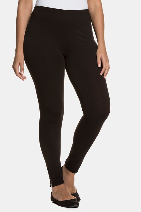 Zip Hem Elastic Waist Cotton Stretch 