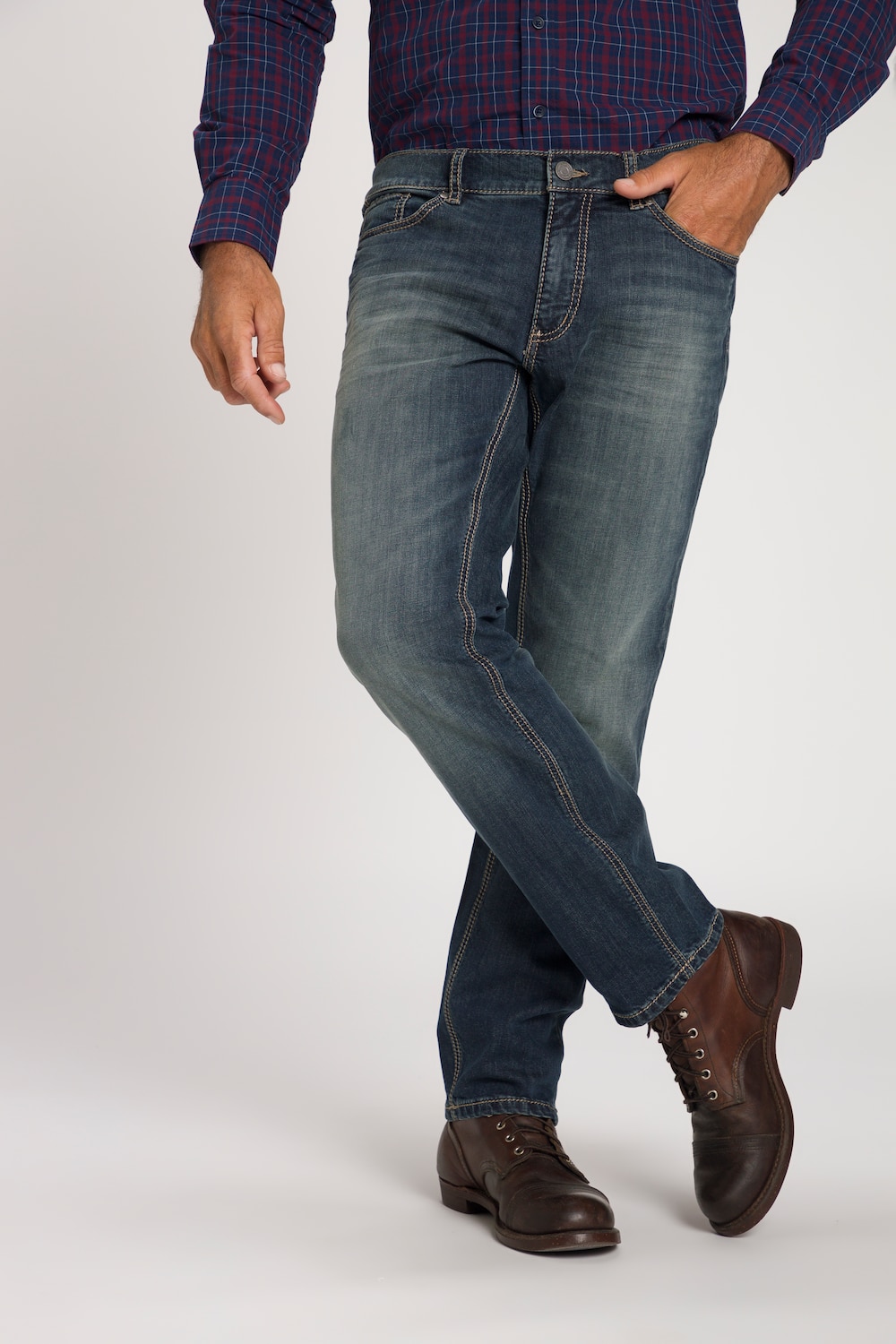 Grote Maten jeans, Heren, paars, Maat: 33, Katoen, JP1880