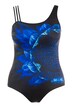 Blue Floral Front Print Lined Swimsuit