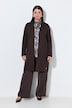 Strickjacke, lange, offene Form, Stehkragen, Langarm