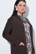 Strickjacke, lange, offene Form, Stehkragen, Langarm