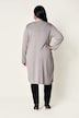 Strickjacke, lange, offene Form, Stehkragen, Langarm