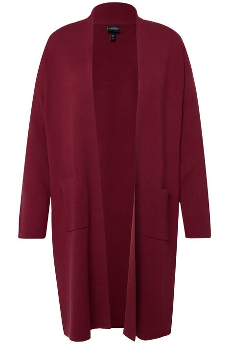 Dlouhý rozepínací svetr, jemný úplet, otevřený střih, dlouhé rukávy