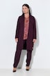 Strickjacke, lange, offene Form, Stehkragen, Langarm