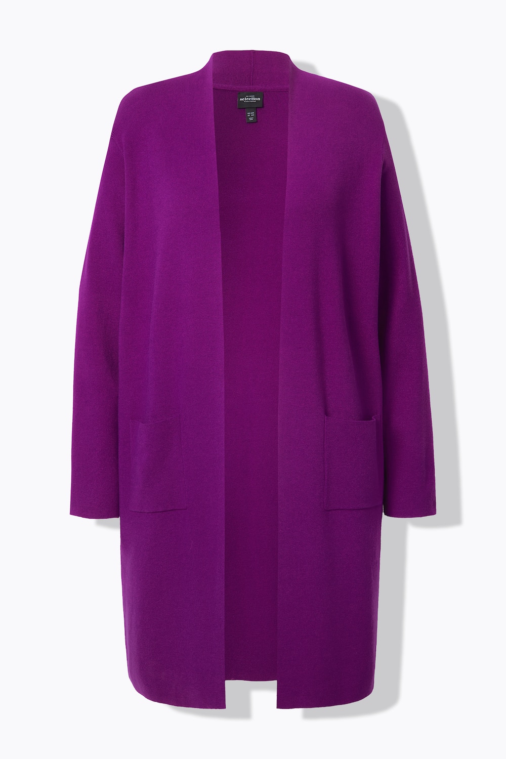Stora storlekar Stickad kofta i lång, Dam, lila, storlek: 58/60, Viskos/Polyester, Ulla Popken