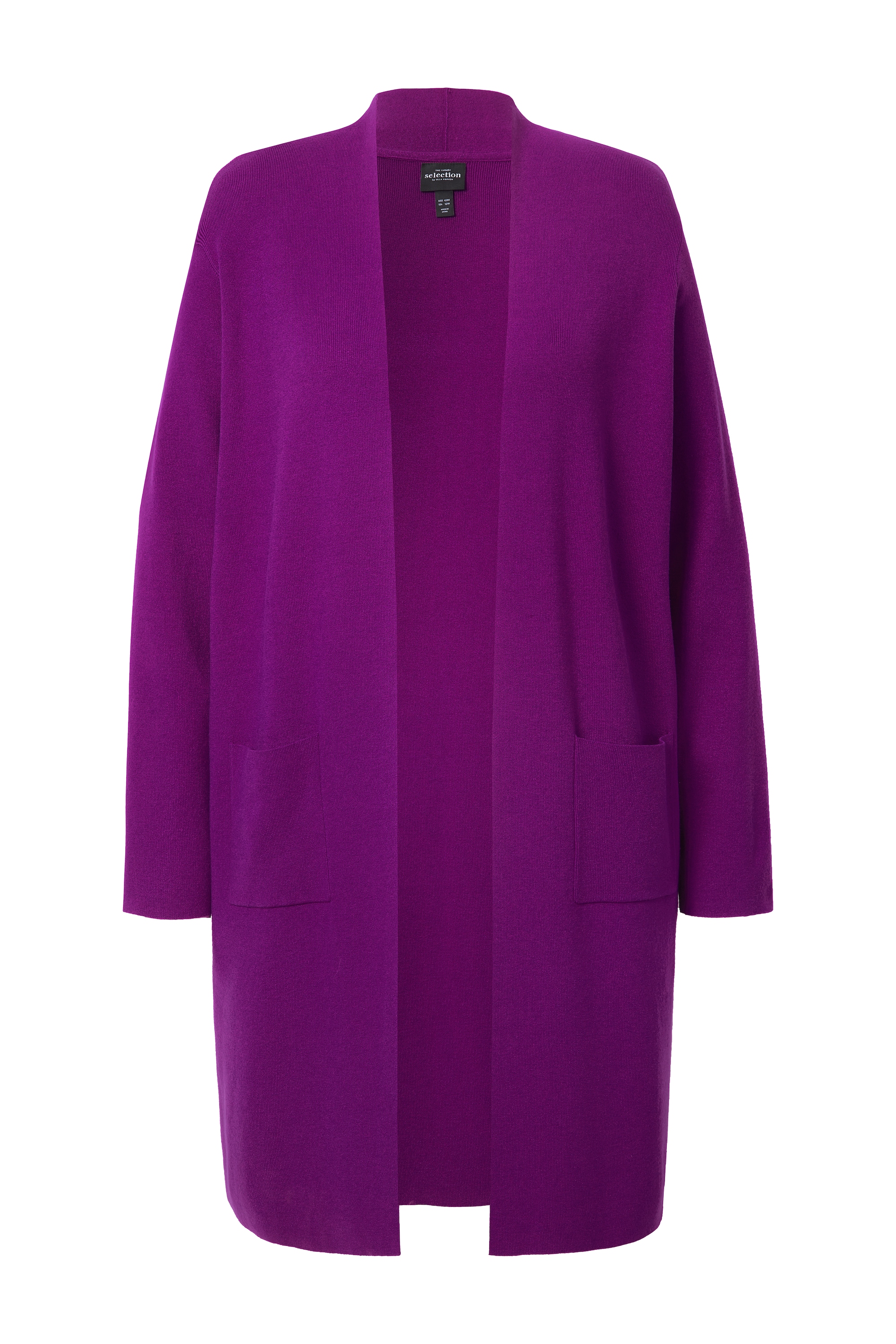 Ulla Popken Damen große Größen Strickjacke lange offene Form