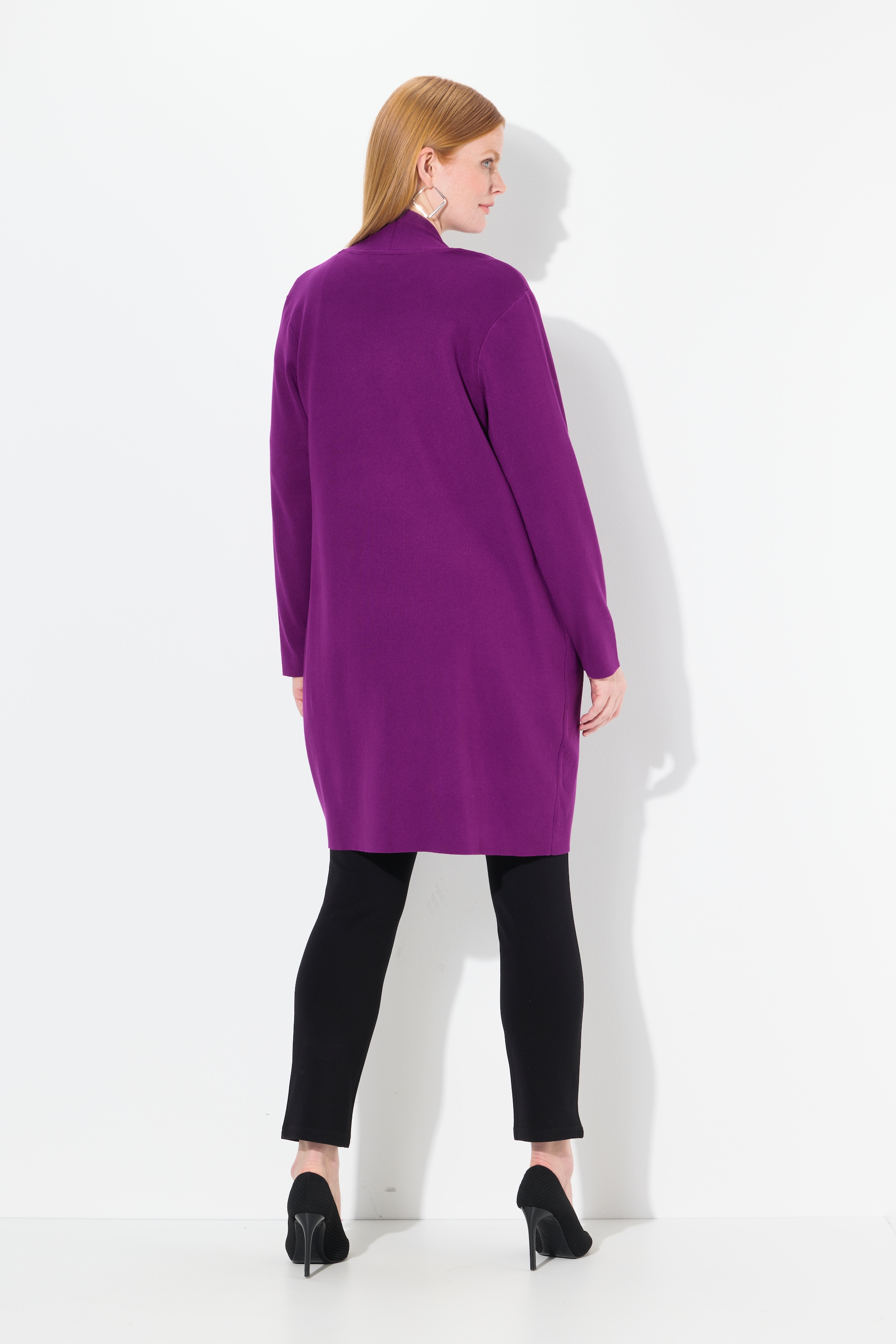 Ulla Popken Damen große Größen Strickjacke lange offene Form