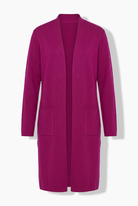 Cardigan coupe ouverte et longue, en maille fine et douce