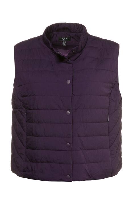 Boxy Quilted Stand-up Collar Snap Vest