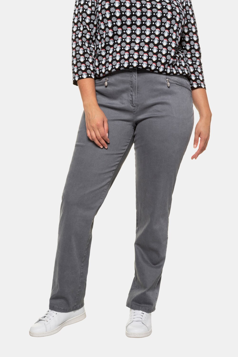 Grote Maten stretchbroek Mony, Dames, grijs, Maat: 124, Katoen, Ulla Popken Grote Maten stretchbroek Mony, Dames, grijs, Maat: 124, Katoen, Ulla Popken