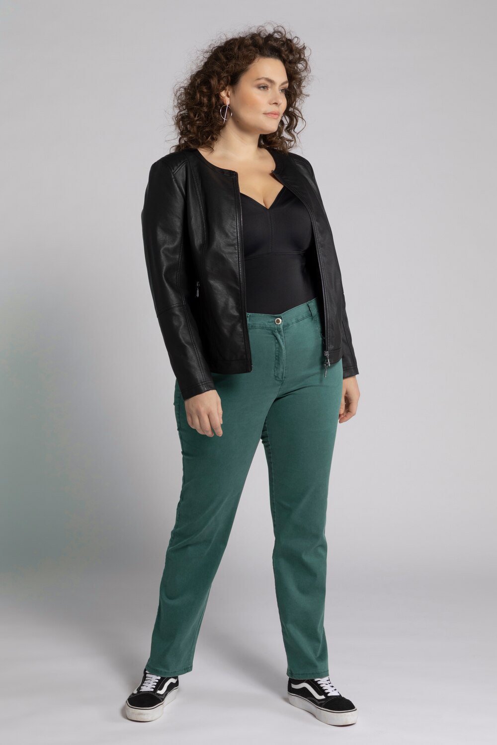 Grote Maten stretchbroek Mony, Dames, turquoise, Maat: 56, Katoen, Ulla Popken Grote Maten stretchbroek Mony, Dames, turquoise, Maat: 56, Katoen, Ulla Popken