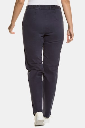 Duże rozmiary Spodnie ze streczu, damska, ciemne niebieskie, rozmiar: 52, bawełna/elastan, Ulla Popken
