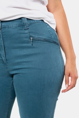 Duże rozmiary Spodnie ze streczu, damska, niebiesko-zielone, rozmiar: 60, bawełna/elastan, Ulla Popken