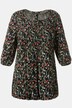 Touch of Red Floral Viscose Crepe Smocked Blouse