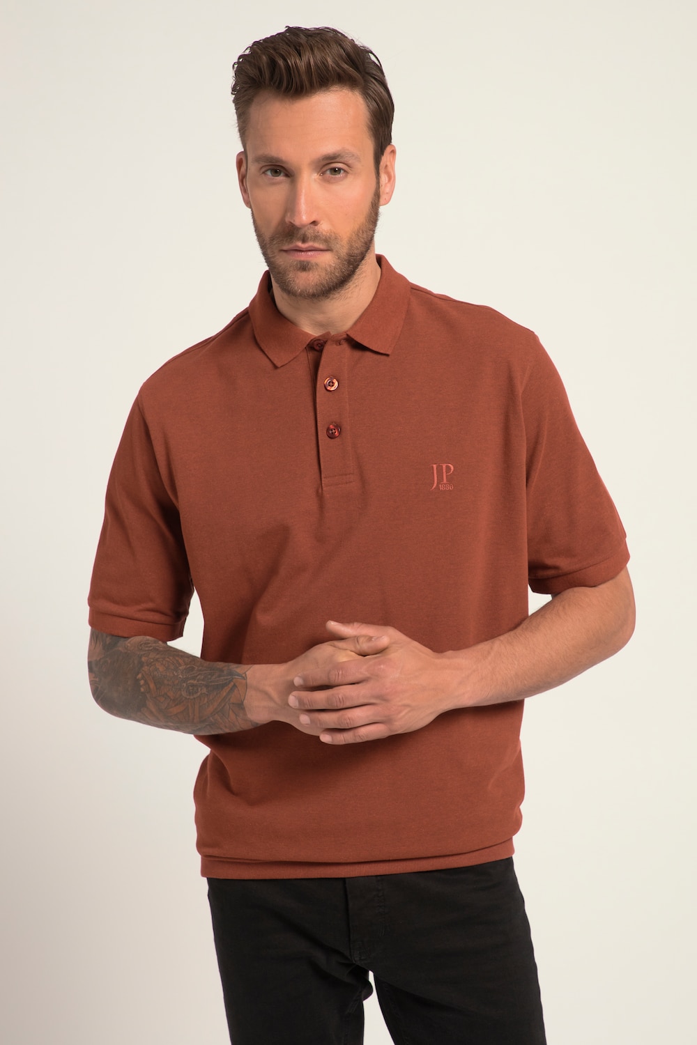 Große Größen Poloshirt, Herren, rot, Größe: 8XL, Baumwolle/Polyester, JP1880