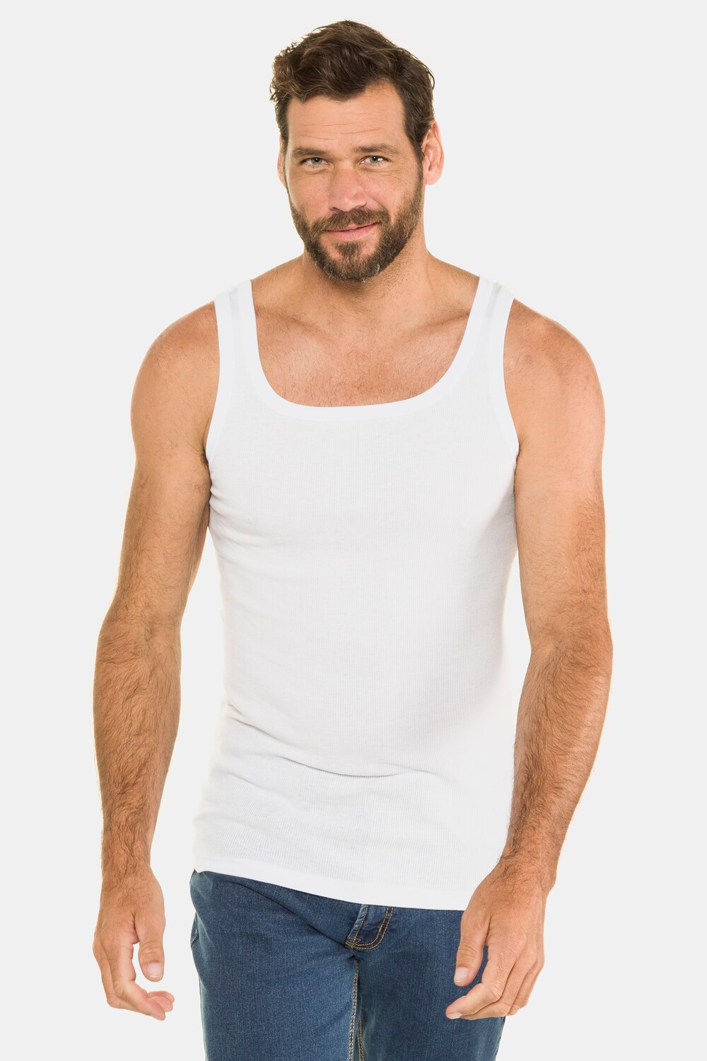 Grote Maten onderhemd, Heren, wit, Maat: 14, Katoen, JP1880