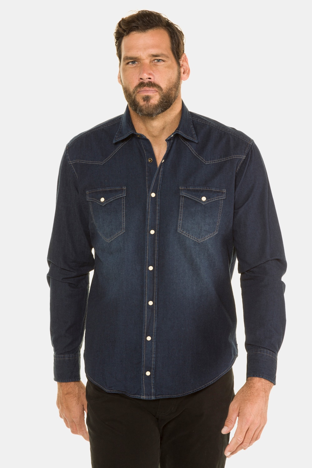 grandes tailles chemise en jean, hommes, bleu, taille: xxl, coton, jp1880